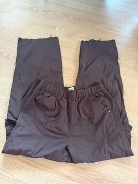 Wilo Brown Women’s  Lightweight Elastic-Waist Pants Size Small